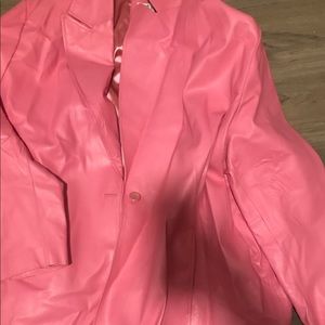 Pink leather jacket